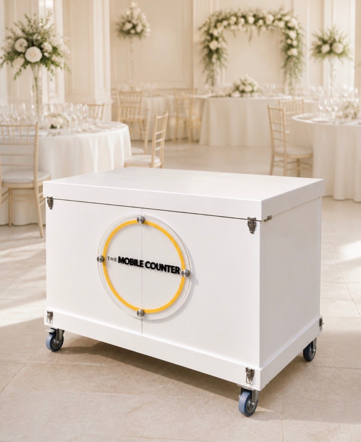 mobile bar cart serving catering station for weddings or other events made in uk